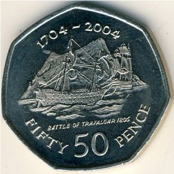 Гибралтар 50 пенсов 2004 год