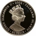 Фолклендские острова 50 пенсов 2002 год - 50 лет правлению Королевы Елизаветы II, Игры Содружества