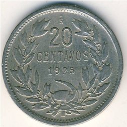 Чили 20 сентаво 1925 год