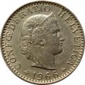 Швейцария 20 раппенов 1966 год