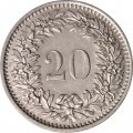 Швейцария 20 раппенов 1966 год