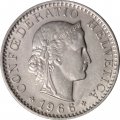 Швейцария 20 раппенов 1966 год
