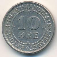 Монета Гренландия 10 эре 1922 год
