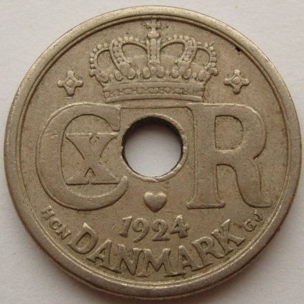 Дания 10 эре 1924 год - Король Кристиан X