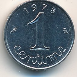 Франция 1 сантим 1973 год - Колос пшеницы