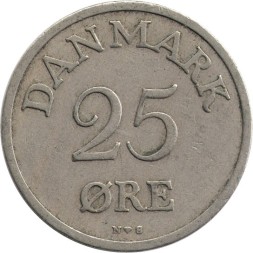 Дания 25 эре 1950 год - Король Фредерик IX