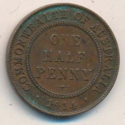 Австралия 1/2 пенни 1914 год