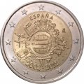 Испания 2 евро 2012 год - 10 лет наличному обращению евро