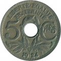 Франция 5 сантимов 1924 год (Пуасси)