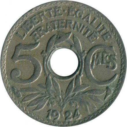 Франция 5 сантимов 1924 год (Пуасси)