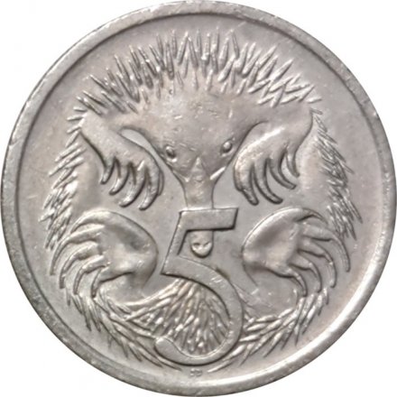 Австралия 5 центов 1990 год - Ехидна