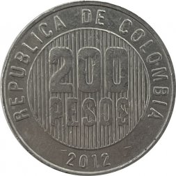 Колумбия 200 песо 2012 год (старый тип)