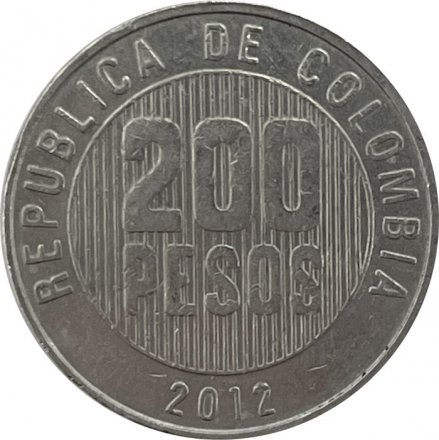 Колумбия 200 песо 2012 год (старый тип)