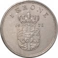 Дания 1 крона 1971 год - Король Фредерик IX
