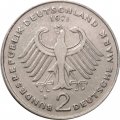 ФРГ 2 марки 1971 год - Конрад Аденауэр, 20 лет Федеративной Республике (1949-1969) (F)