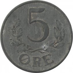 Дания 5 эре 1943 год - Король Кристиан X