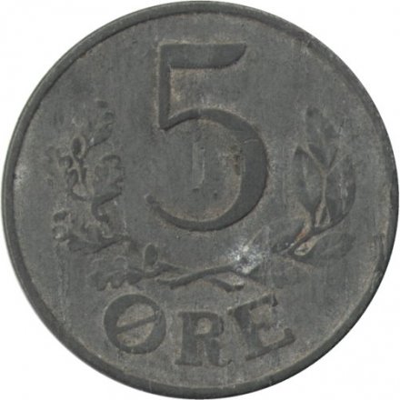 Дания 5 эре 1943 год - Король Кристиан X