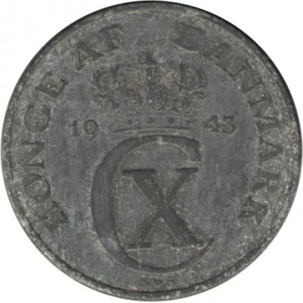 Дания 5 эре 1943 год - Король Кристиан X