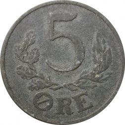 Дания 5 эре 1943 год - Король Кристиан X