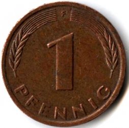 ФРГ 1 пфенниг 1970 год - F