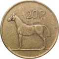Ирландия 20 пенсов 1986 год - Лошадь. Кельтская арфа