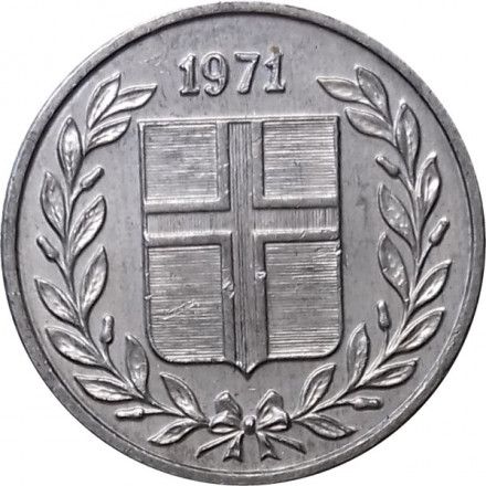 Исландия 10 эйре 1971 год aUNC