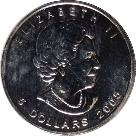 Канада 5 долларов 2005 год - Кленовый лист