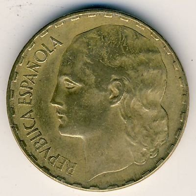 Испания 1 песета 1937 год