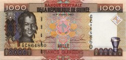 Гвинея 1000 франков 2006 год - Герб Гвинеи. Работы в карьере