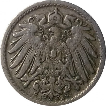 Германия 5 пфеннигов 1907 год (A)