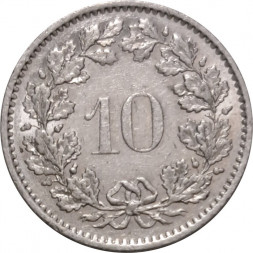 Швейцария 10 раппенов 1976 год