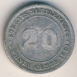 Стрейтс-Сетлментс 20 центов 1901 год