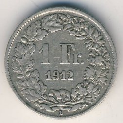 Швейцария 1 франк 1912 год