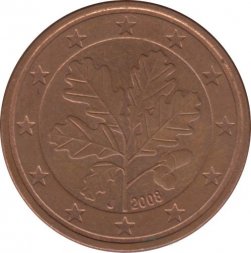 Германия 5 евроцентов 2008 год (J)