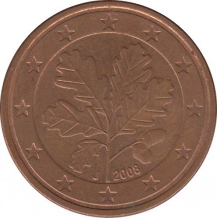 Германия 5 евроцентов 2008 год (J)