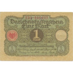 Веймарская республика 1 марка 1920 год - XF