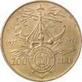 Италия 200 лир 1997 год - 100 лет Итальянской морской лиги