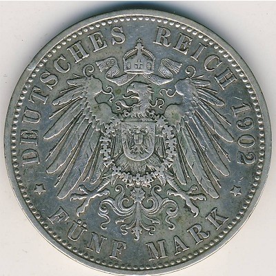 Бавария 5 марок 1902 год