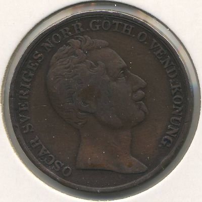 Швеция 1 скиллинг 1844 год