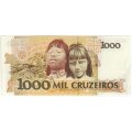 Бразилия 1000 крузейро 1990 год - Индейцы - UNC