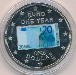 Острова Кука 1 доллар 2003 год - Год евро (20 евро)