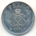 Монако 2 франка 1981 год