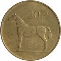 Ирландия 20 пенсов 1986 год - Лошадь. Кельтская арфа