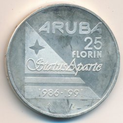 Аруба 25 флоринов 1991 год