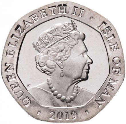 Остров Мэн 20 пенсов 2019 год - Парусник Викингов UNC