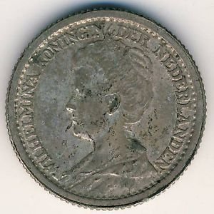 Нидерланды 25 центов 1917 год