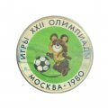 Значок Игры XXII Олимпиады. Москва 1980. Футбол (зелёный)