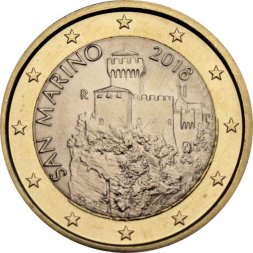 Сан-Марино 1 евро 2018 год - Башня Честа