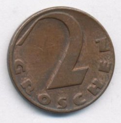 Австрия 2 гроша 1937 год