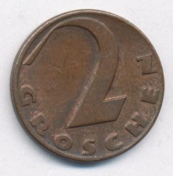 Австрия 2 гроша 1937 год